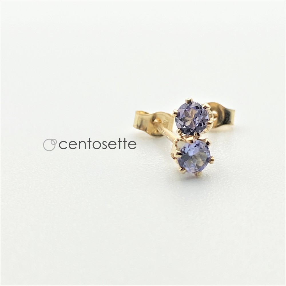 【再販】タンザナイトの14KGF6本爪スタッドピアス/サージカルステンレス・SV925・イヤリング等へ金具変更可