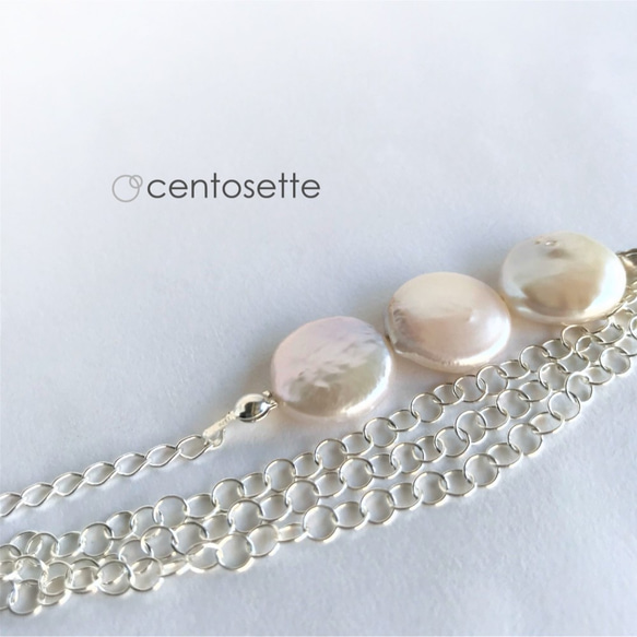 【再次上架】Cool Freshwater Pearl and SV925 Smart Chain 手鍊 第5張的照片