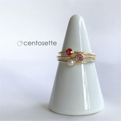 【再次上架】玫瑰水蛋白石施華洛世奇水晶精緻金戒指/戒指架顏色可更換 第8張的照片