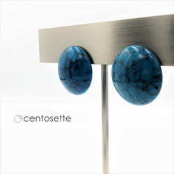 [Resale] Vintage Lucite Turquoise Color Earrings / Metal fitting 第2張的照片