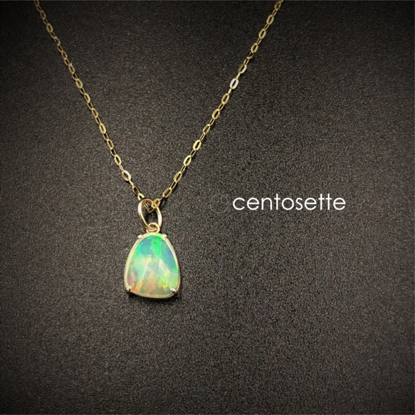 One-of-a-kind Precious Opal 18KYG項鍊（約1.8克拉）/可延長鏈/成人正裝 2023 第9張的照片