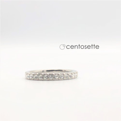 再販】スワロフスキークリスタルのハーフエタニティシルバーリング