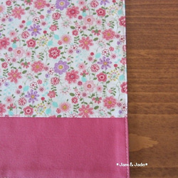 【受注製作】サイズ選べます。裏地付き　ランチョンマット　花柄と無地濃いピンク　入園入学グッズ　jamjade/8282 2枚目の画像