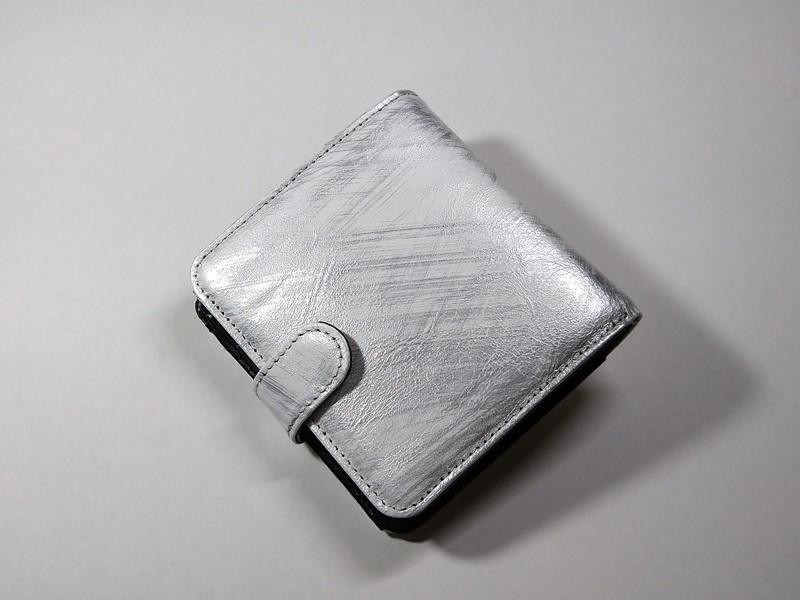 かすりペイントレザー　使いやすいボックス小銭入れ　２つ折り財布