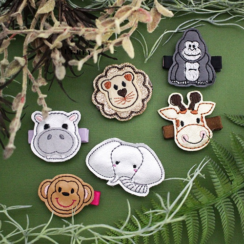 くすみカラーぞうさん☆ベビーヘアクリップ　ヘアゴム くすみカラーぞうさん☆ベビーヘアクリップヘアゴム