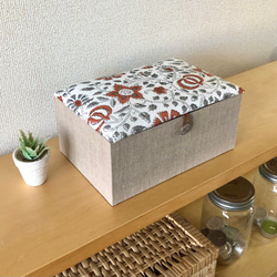 Herbaインテリアボックス 〈Lサイズ〉収納ケース・裁縫箱（カルトナージュ）《仕切り箱別売り》【受注制作】 3枚目の画像