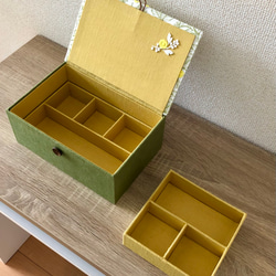 Mimosaインテリアボックス〈Lサイズ〉フリーケース・収納（カルトナージュ）【仕切り箱別売り】《受注制作》 10枚目の画像