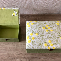 Mimosa インテリアボックス〈Sサイズ〉小物入れ・アクセサリーケース（カルトナージュ）【受注制作】 9枚目の画像