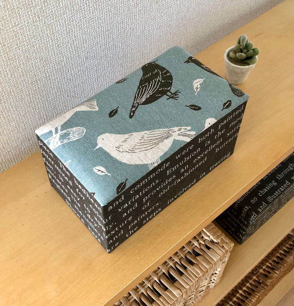 Birdシリーズ (B) インテリアボックス　MLサイズ　マスクボックス・小物入れ〈カルトナージュ〉【仕切り箱別売り】 4枚目の画像
