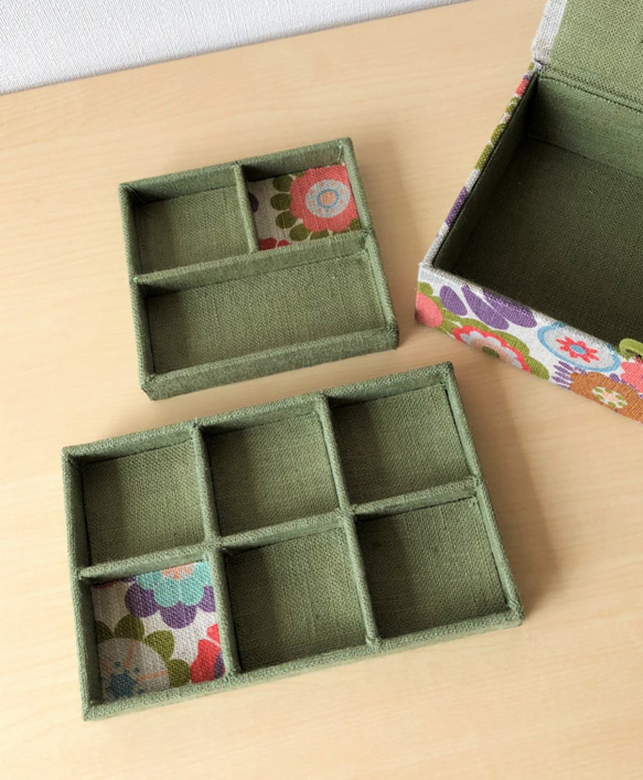 BLOOMシリーズ （ L ）インテリアボックス　Mサイズ　 小物入れ【仕切り箱別売り】〈受注制作〉 4枚目の画像