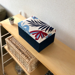 Alohaインテリアボックス [D]〈Lサイズ〉裁縫箱　収納（カルトナージュ）【仕切り箱別売り】《受注制作》 1枚目の画像
