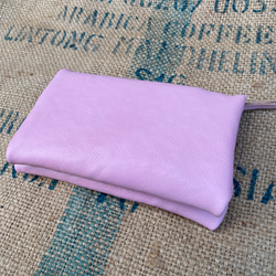 可愛いピンクの本革で作った長財布/とても大きな長財布/big-miru-pink 6枚目の画像