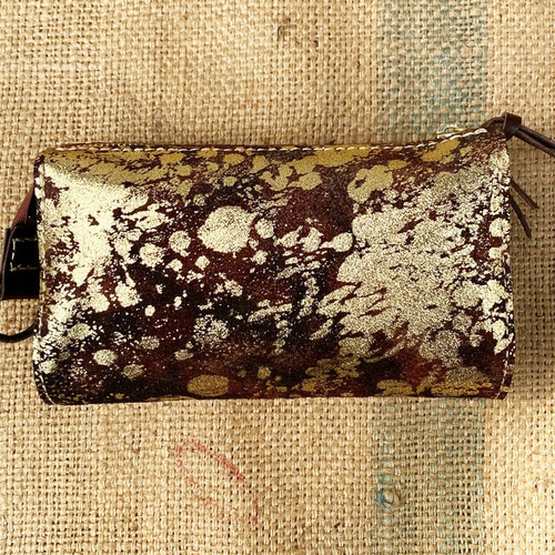 金箔を散りばめた本革の長財布/大きな財布/LV-choko✖︎gold 長
