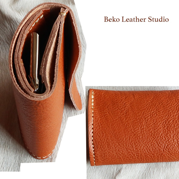 小さめの革財布/ミニ財布コインキャッチャー/coin-camel 8枚目の画像