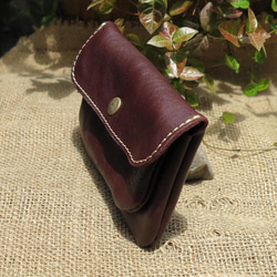 ２層の革長財布/かわいいレザー財布/手作りの財布/maron 2枚目の画像