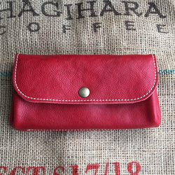 buchy 財布 牛革 ハンドメイド グローブ 赤 グローブレザー2つ折り財布□ブラック□ 牛革 本革 オイルレザー