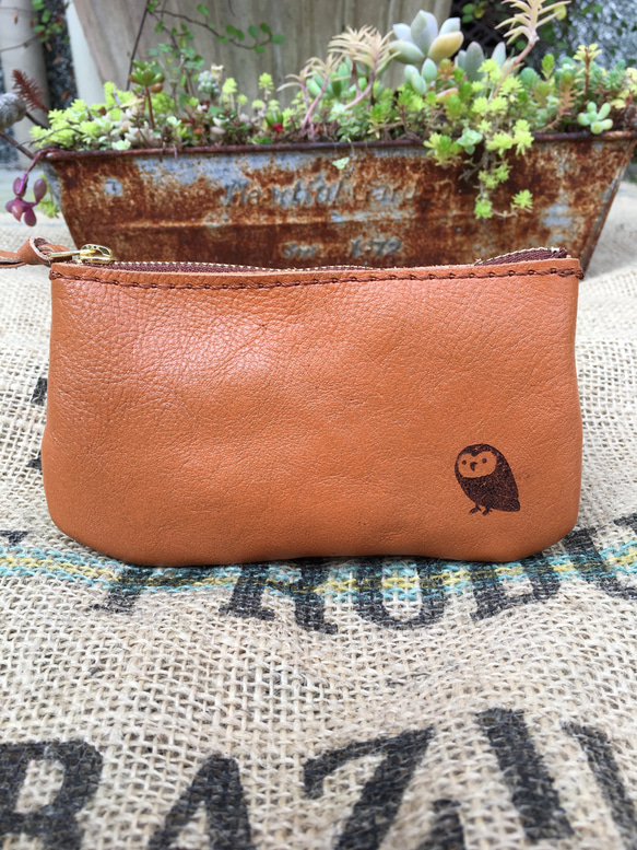 フクロウの革小銭入れ/カードケース/レザーコインケース 小銭入れ
