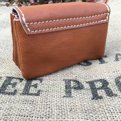 3層の革財布/レザー財布/3miru-キャメル 4枚目の画像