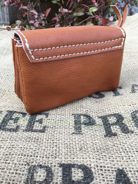 3層の革財布/レザー財布/3miru-キャメル 4枚目の画像