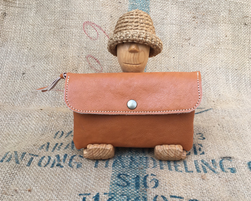 ハンドメイド　長財布 2層の大きな長財布/ふんわり長財布/ハンドメイド革作品/big-miru