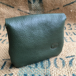 小さな革の財布/ミニ革の財布/グリーンの財布/mini-green 6枚目の画像