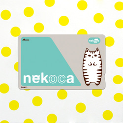 【送料無料】ねこのICカードステッカー necoka 青 2枚目の画像