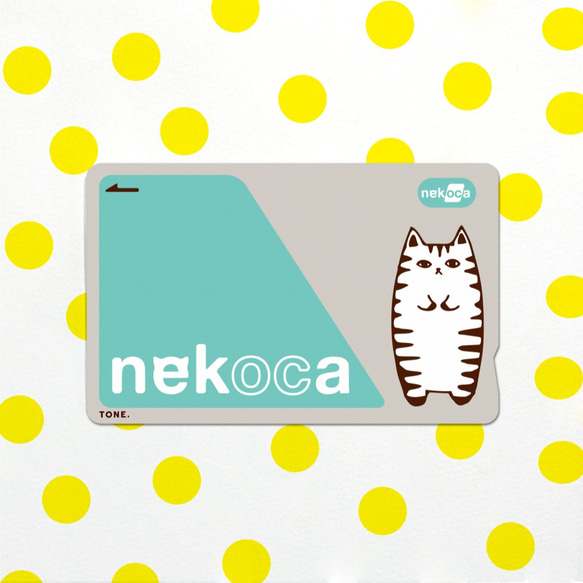 【送料無料】ねこのICカードステッカー necoka 青 2枚目の画像