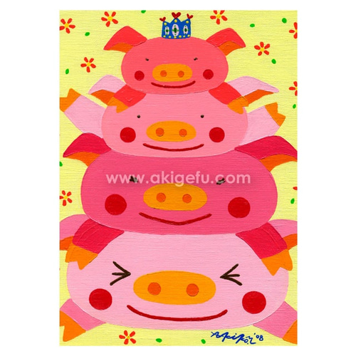 油絵　専用　花壇から顔を出した赤ちゃんぶた 油絵 専用 花壇から顔を出した赤ちゃんぶた