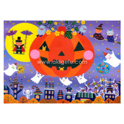 油絵「ハロウィン」2Lサイズイラスト 1枚目の画像