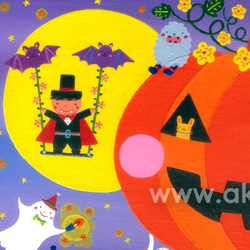 油絵「ハロウィン」2Lサイズイラスト 5枚目の画像