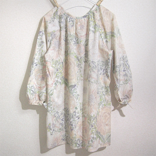 【送料無料・受注製作】リボンスリーブのスモック／リバティ生地選択