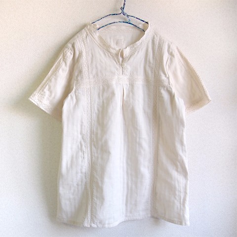 【受注製作】マグノリアのブラウス／ハーフスリーブ ver.