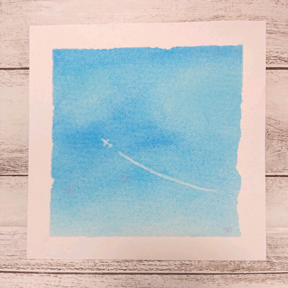 パステル画（原画）空。