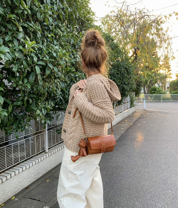 【オイルレザー/本革】Lino Bowl shoulder bag ショルダーバッグ エイジング オシャレ 5枚目の画像