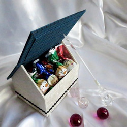 Tiny House～小さなおうち～★ブルー・チェックの屋根（小物入れ） 4枚目の画像