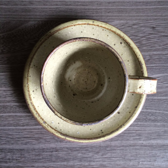 ◆霜降釉コーヒー碗皿［0649］ 3枚目の画像