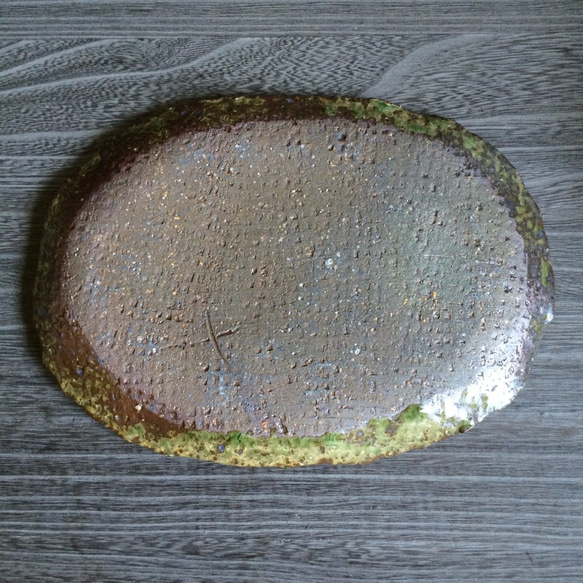 灰釉筋紋楕円皿[0328] 5枚目の画像
