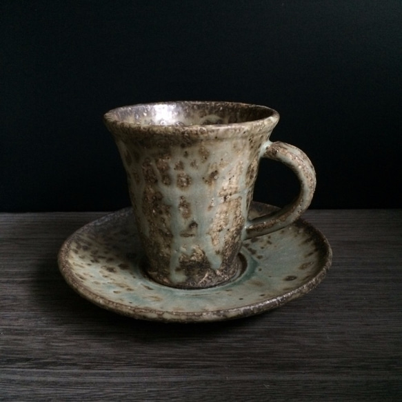 [請檢查類似的Vivienne]粉引灰釉咖啡Wansara [0650]① 第2張的照片