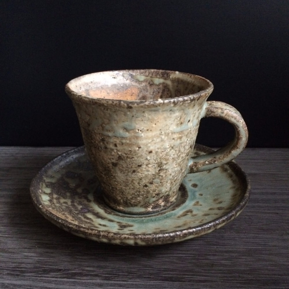 [請檢查類似的Vivienne]粉引灰釉咖啡Wansara [0650]⓶ 第2張的照片
