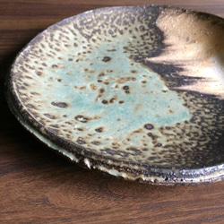 粉引灰釉丸皿　22㎝[0343] 3枚目の画像