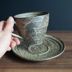 粉引灰釉コーヒー碗皿[0675] 2枚目の画像