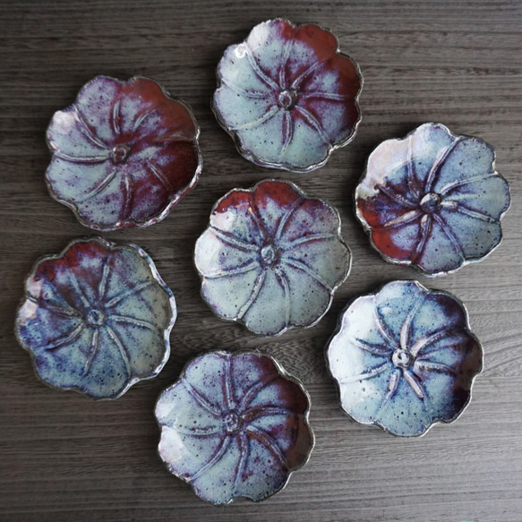 紫雲釉コスモス小皿[0241] 1枚目の画像