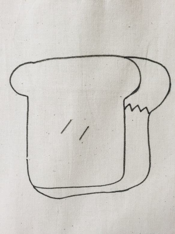 らくがきエコbag(B５)“パン” 2枚目の画像