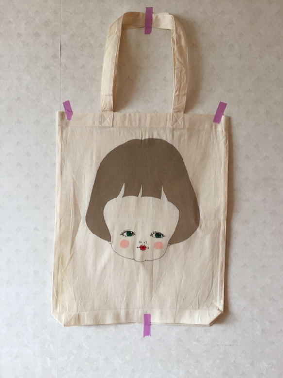 らくがきエコbag(A3)“おかっぱ” 1枚目の画像