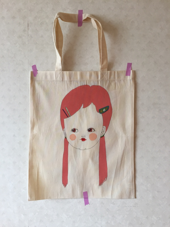 らくがきエコbag(A3)“おさげ” 1枚目の画像