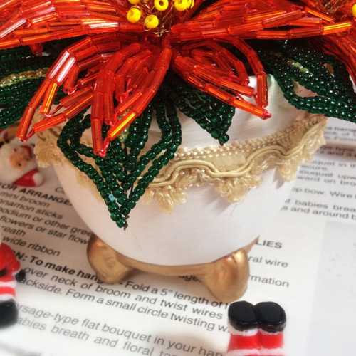 ビーズフラワー ポインセチア2 その他インテリア雑貨 ビーズ大好き