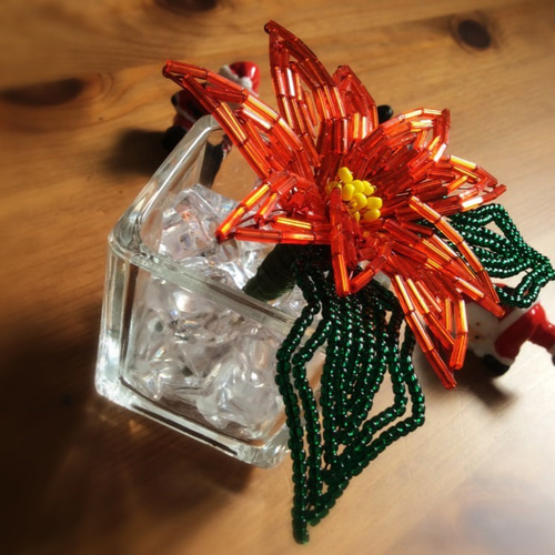 ビーズフラワー ポインセチア その他インテリア雑貨 ビーズ大好き