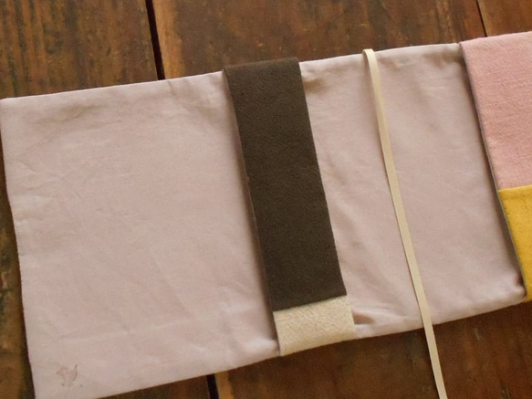 [文庫]手染めあづみ野木綿のブックカバー　タイルＡ2 4枚目の画像