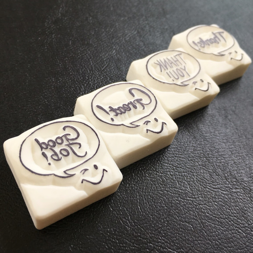 ほめ言葉の吹き出し消しゴムはんこ はんこ・スタンプ Doodle's Stamp