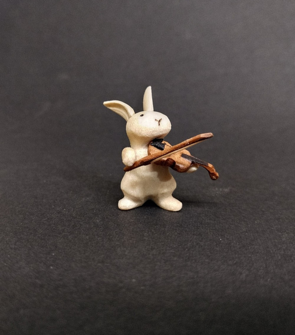 木製小提琴兔子[定做] 第2張的照片